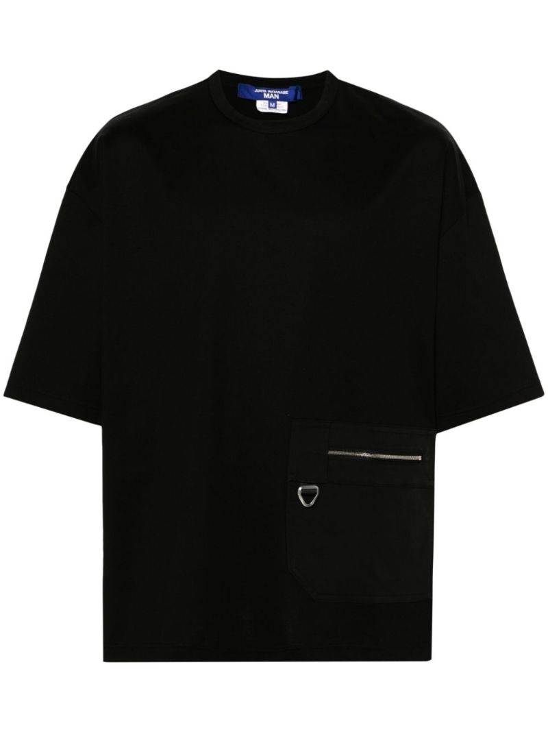 Black Zip-pocket Cotton T-shirt