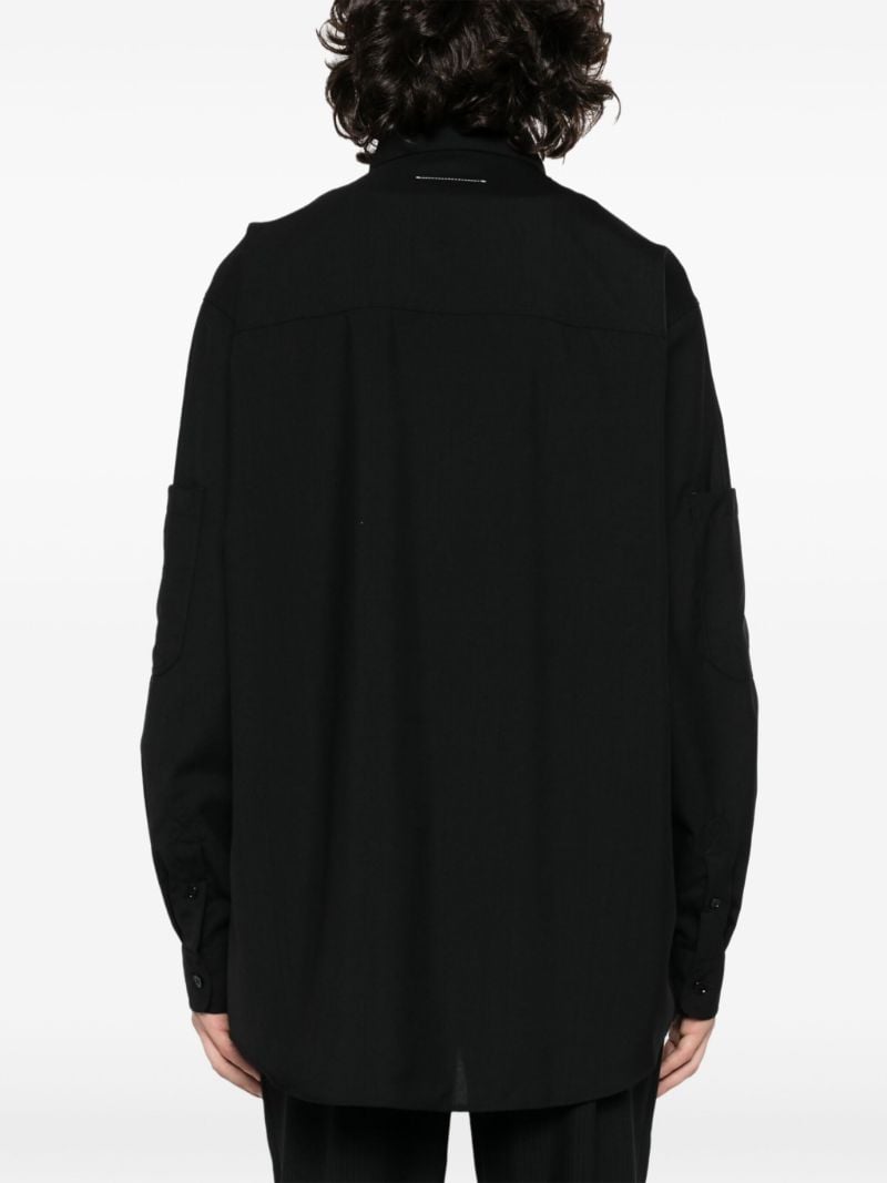 Black Single-stitch Wool Shirt