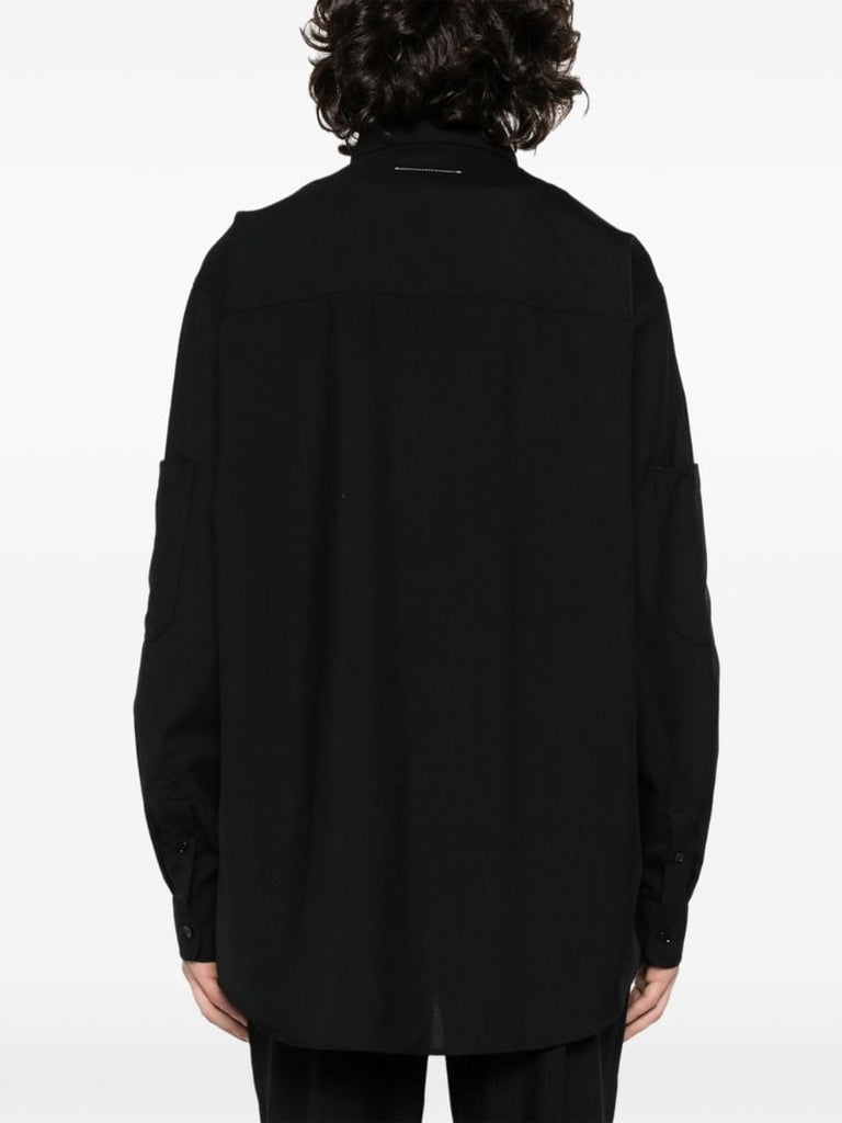 Black Single-stitch Wool Shirt