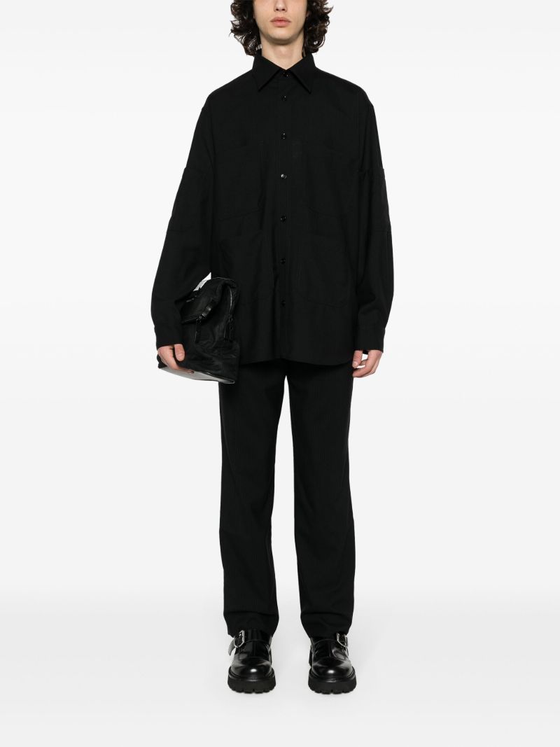 Black Single-stitch Wool Shirt