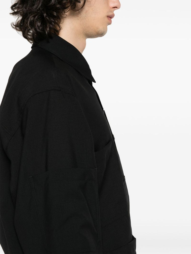 Black Single-stitch Wool Shirt
