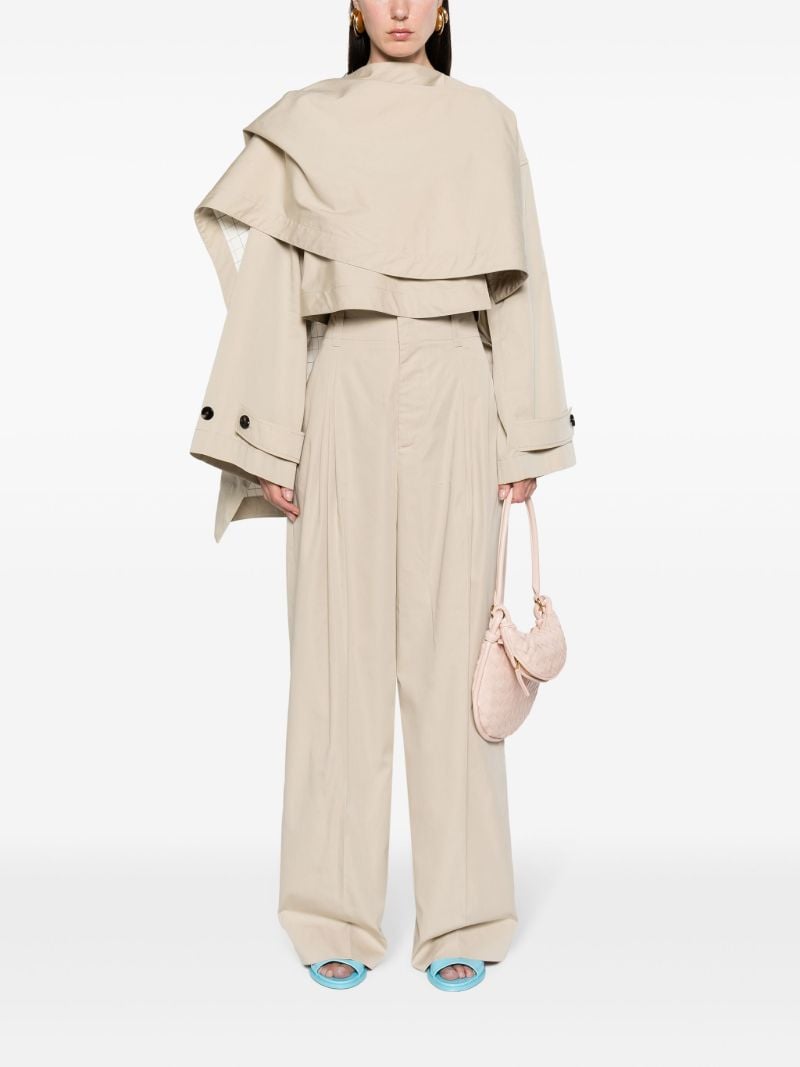 Neutral Tailored Wide-leg Trousers