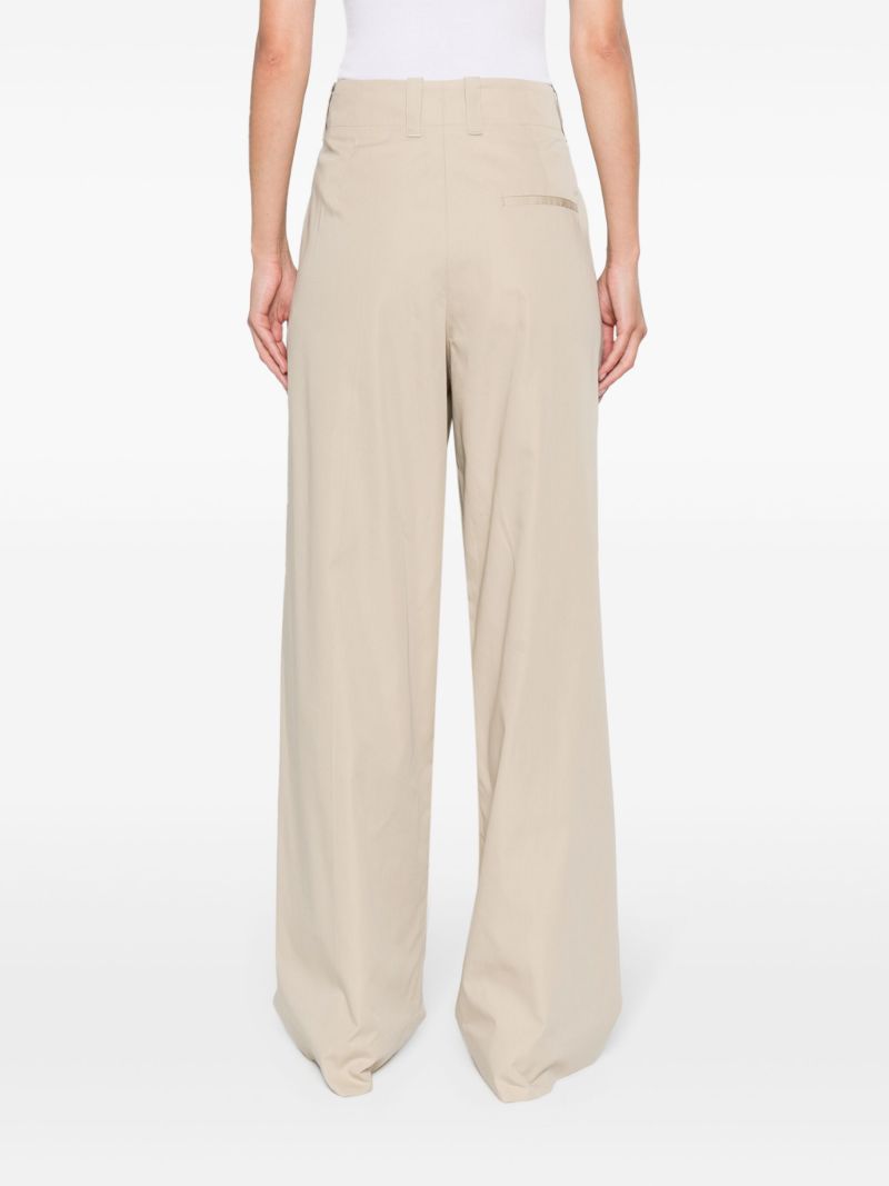 Neutral Tailored Wide-leg Trousers