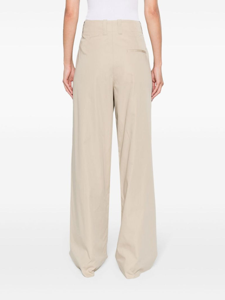 Neutral Tailored Wide-leg Trousers
