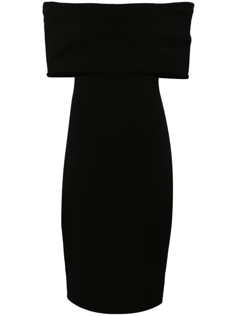 Black Off-shoulder Midi Dress