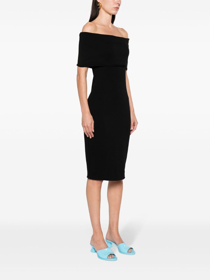 Black Off-shoulder Midi Dress