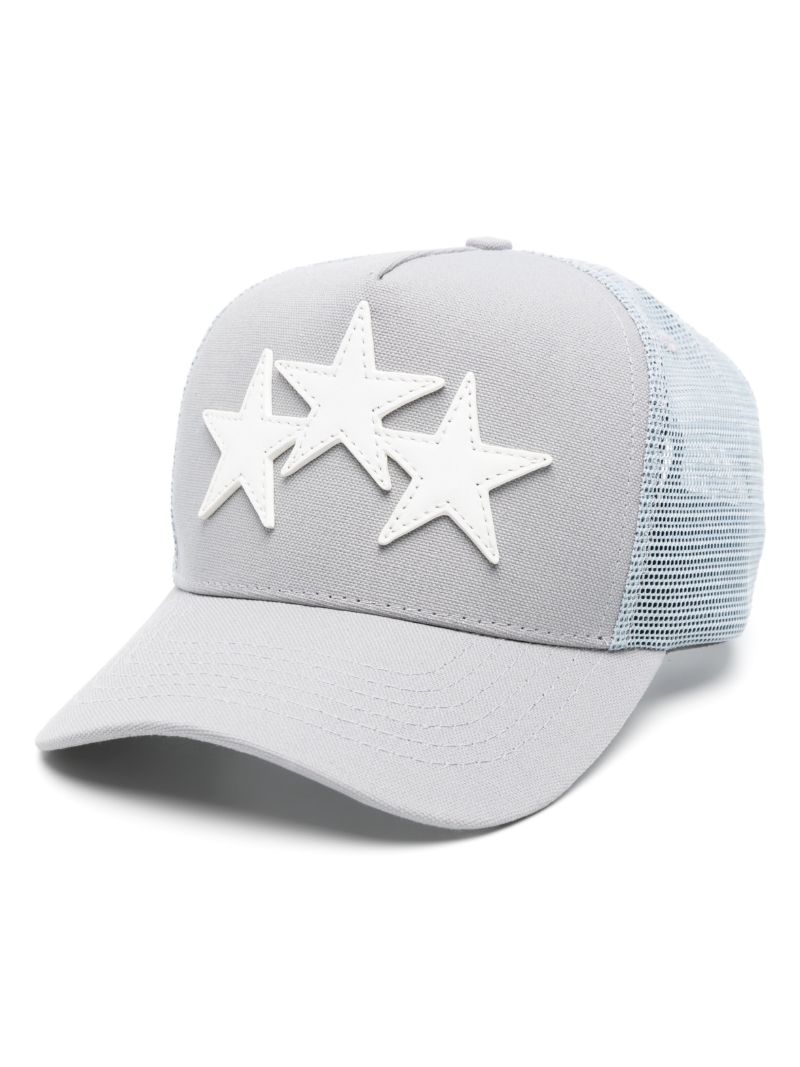 Grey Three Star Cotton Trucker Hat