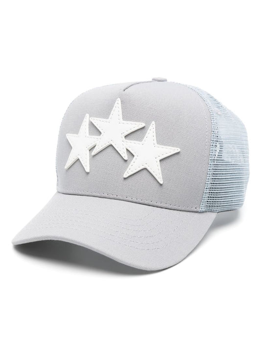 Grey Three Star Cotton Trucker Hat