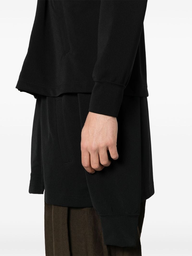 Black Layered Zipped Hoodie