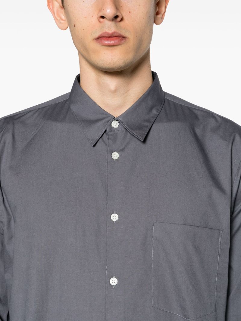 Grey Cotton Poplin Shirt