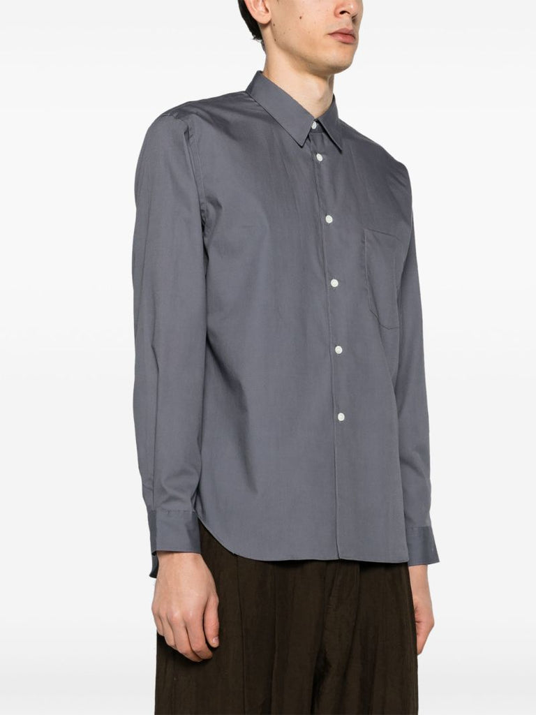 Grey Cotton Poplin Shirt