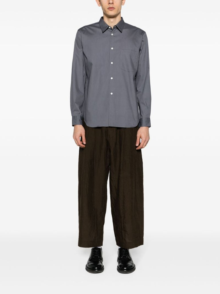 Grey Cotton Poplin Shirt