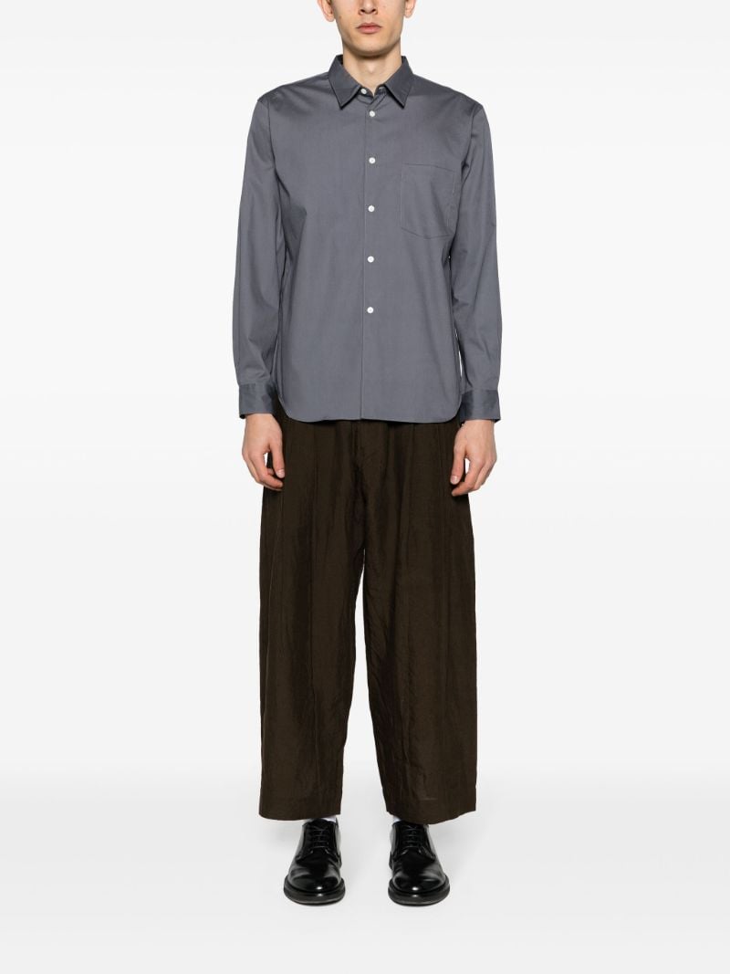 Grey Cotton Poplin Shirt