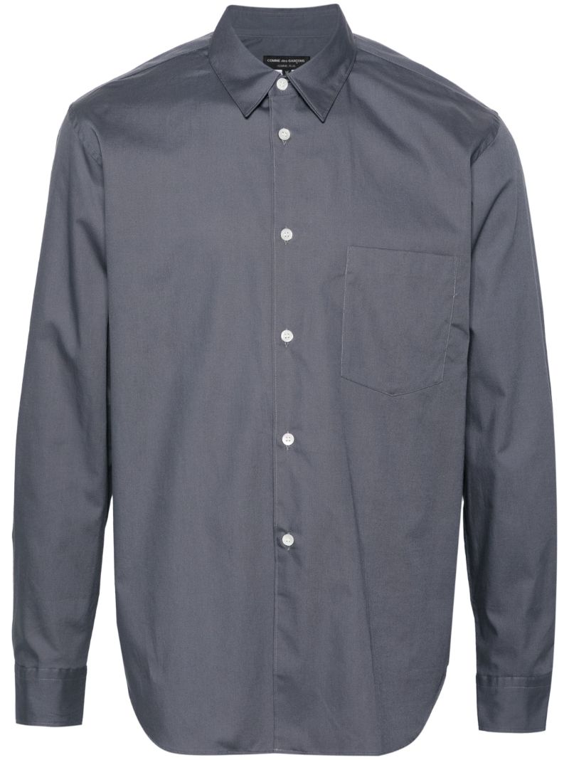 Grey Cotton Poplin Shirt