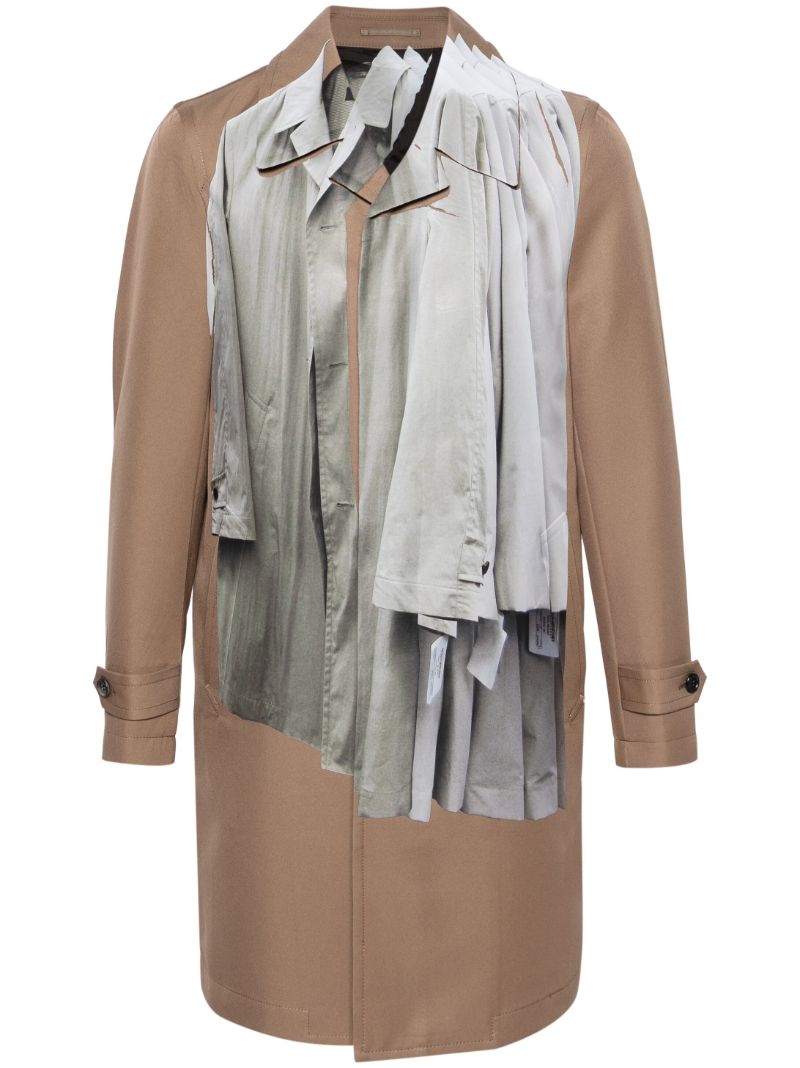 Brown Trompe L'oeil Single-breasted Coat