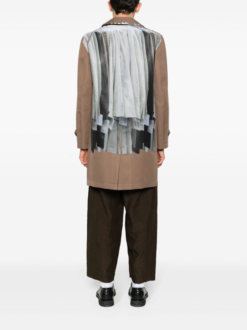 Brown Trompe L'oeil Single-breasted Coat