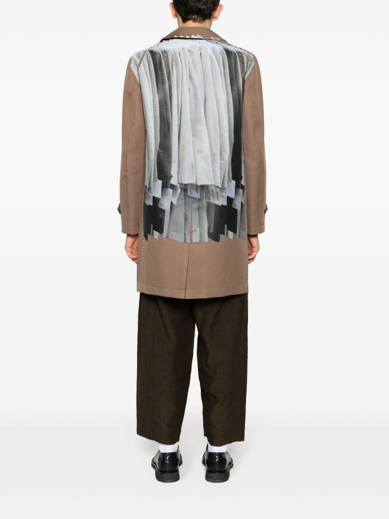 Brown Trompe L'oeil Single-breasted Coat