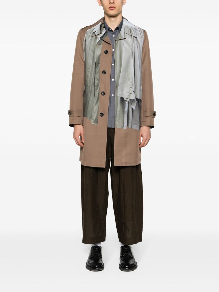 Brown Trompe L'oeil Single-breasted Coat