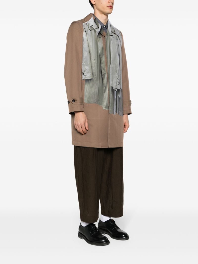Brown Trompe L'oeil Single-breasted Coat