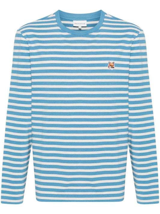 Blue Fox Head Striped T-shirt