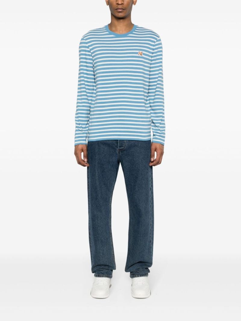 Blue Fox Head Striped T-shirt