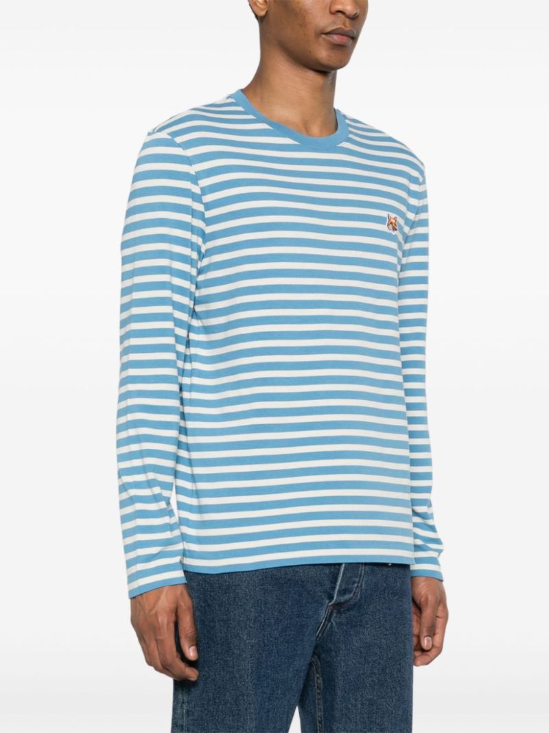 Blue Fox Head Striped T-shirt