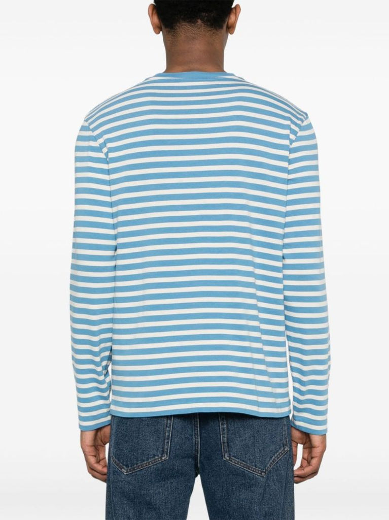 Blue Fox Head Striped T-shirt