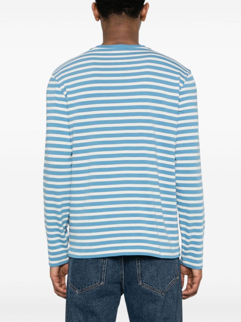 Blue Fox Head Striped T-shirt