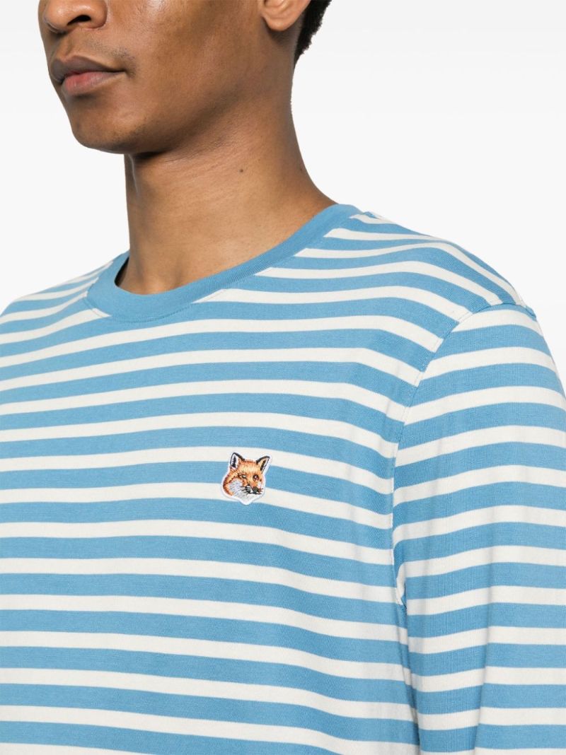 Blue Fox Head Striped T-shirt