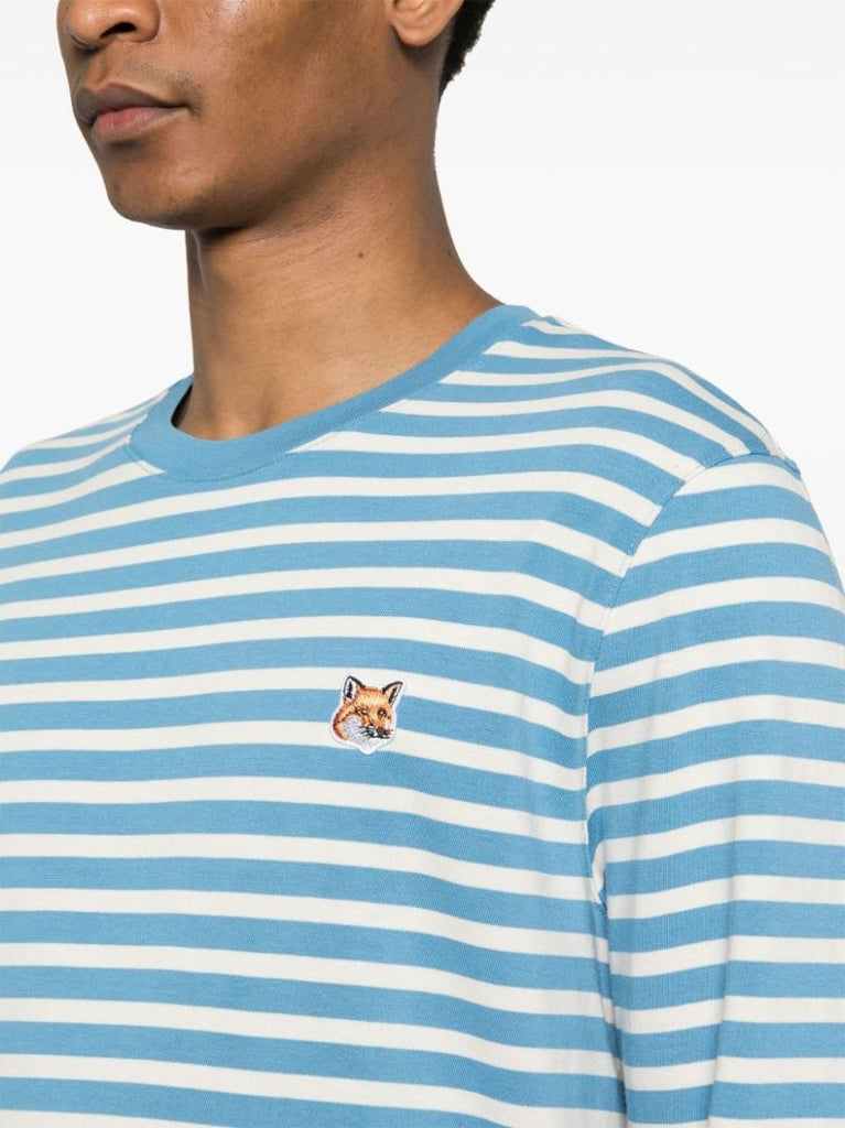 Blue Fox Head Striped T-shirt