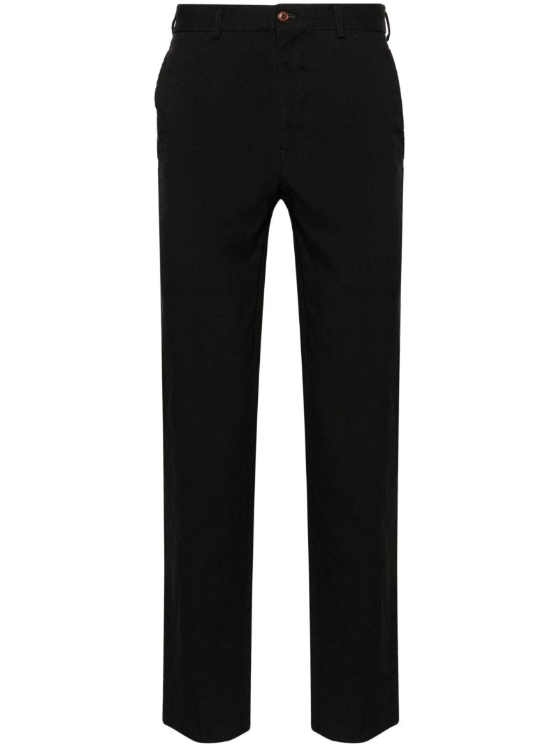 Black Gabardine Tapered Trousers