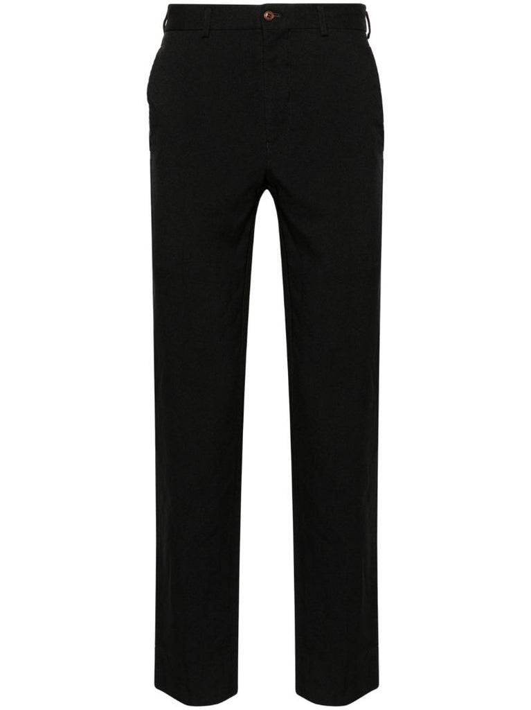 Black Gabardine Tapered Trousers