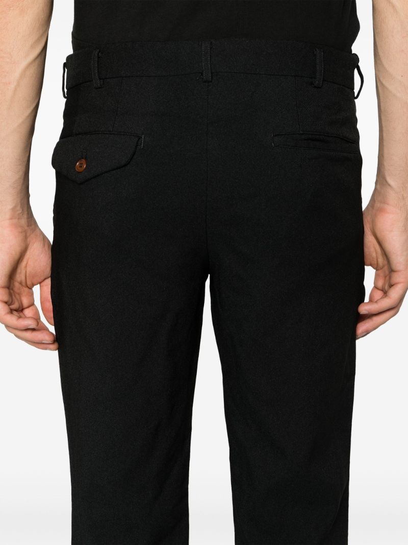 Black Gabardine Tapered Trousers