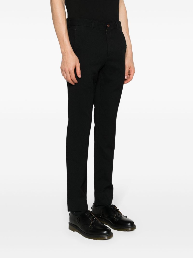 Black Gabardine Tapered Trousers