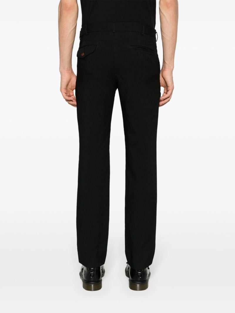 Black Gabardine Tapered Trousers