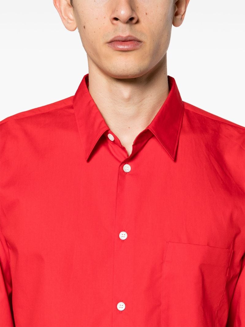 Red Cotton Poplin Shirt