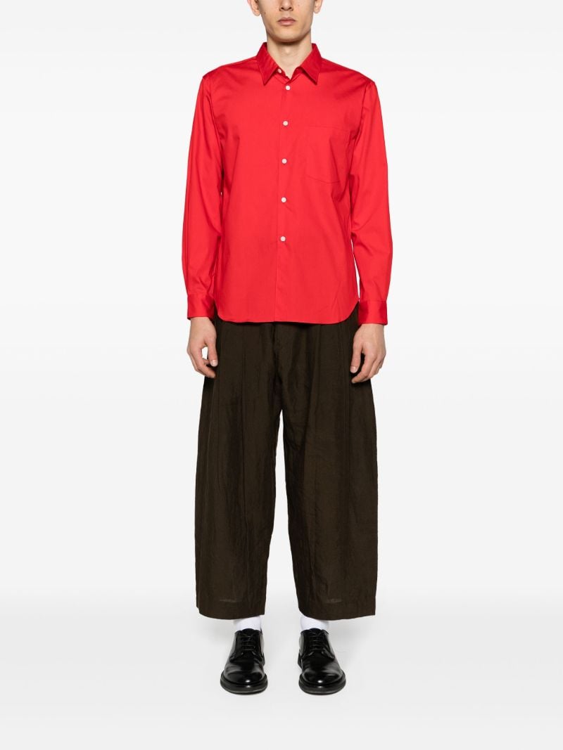 Red Cotton Poplin Shirt