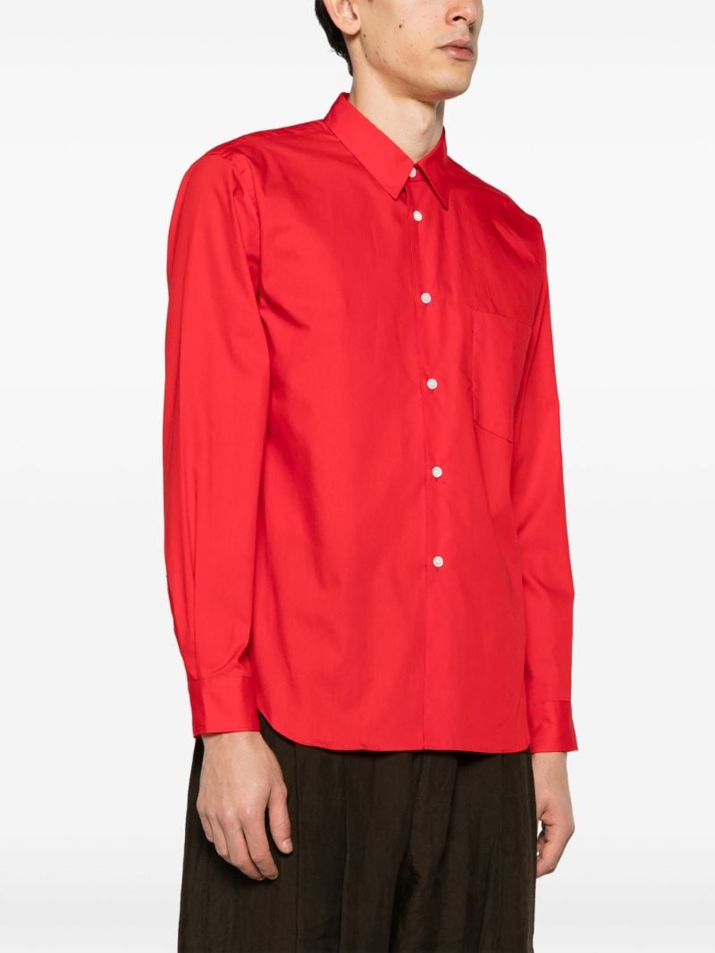 Red Cotton Poplin Shirt