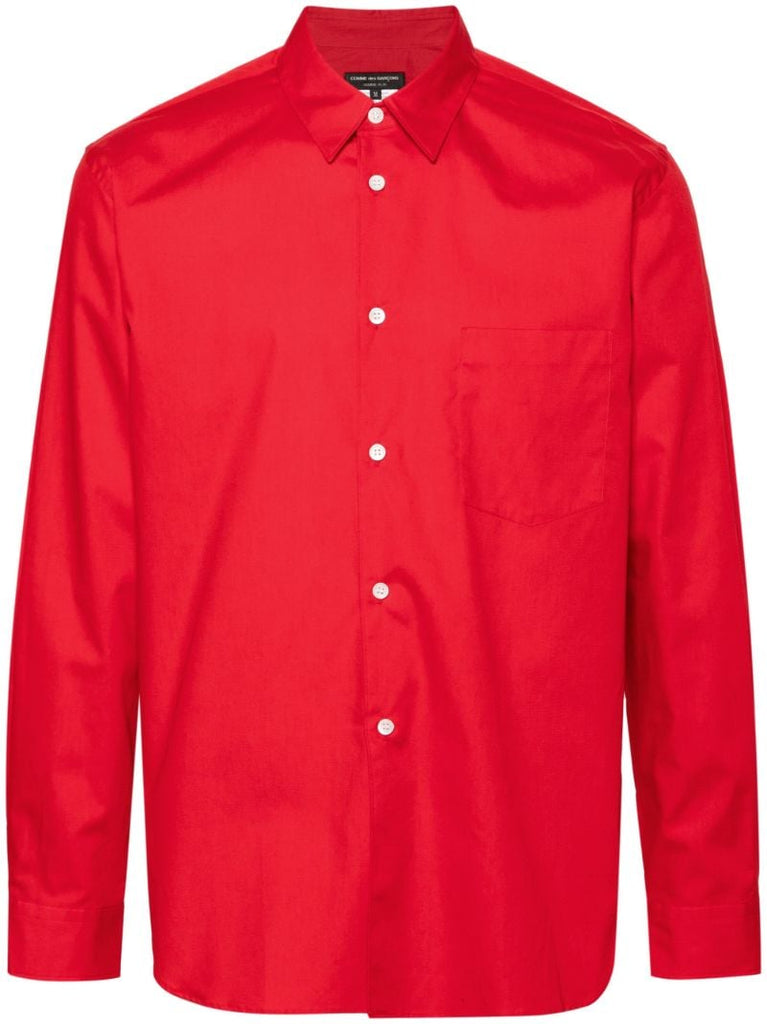 Red Cotton Poplin Shirt