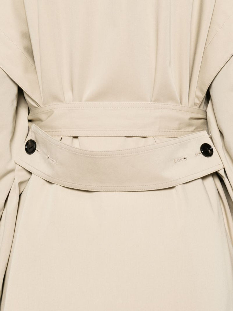 Neutral Belted Single-breasted Coat