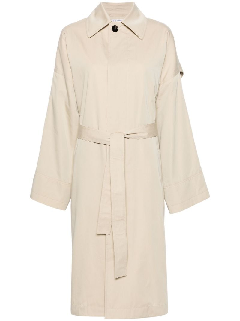 Neutral Belted Single-breasted Coat