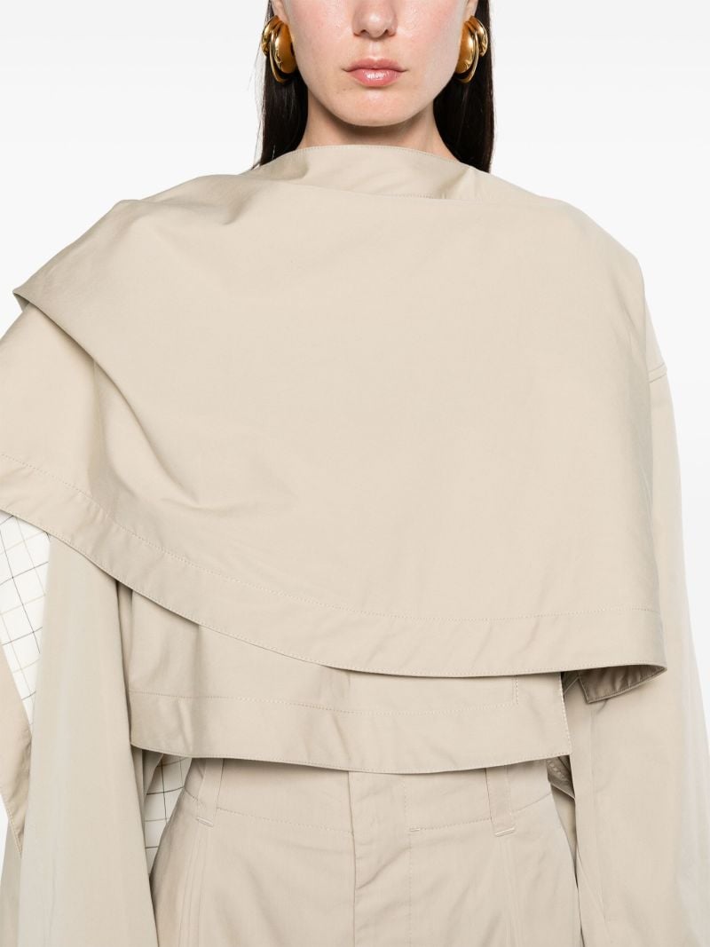 Neutral Gabardine Cropped Cape