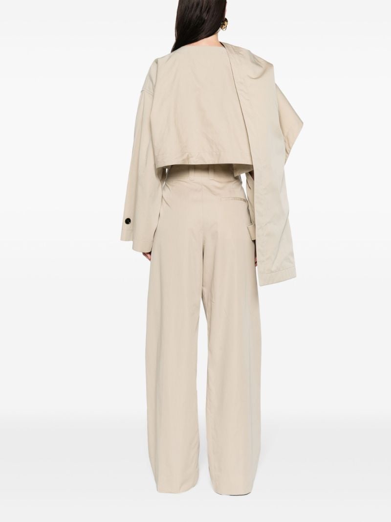Neutral Gabardine Cropped Cape