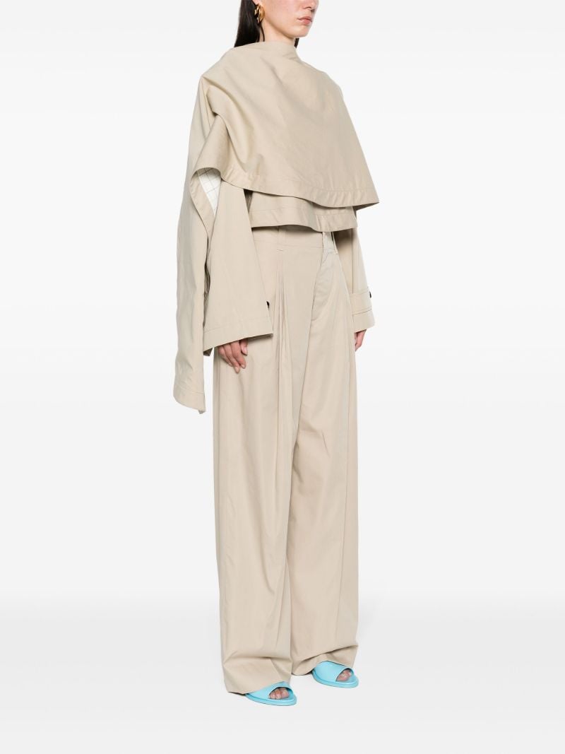 Neutral Gabardine Cropped Cape