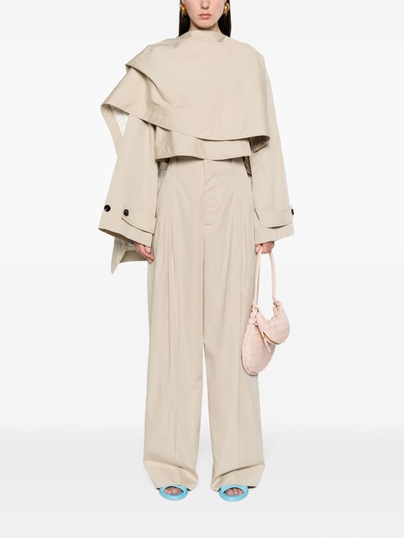 Neutral Gabardine Cropped Cape