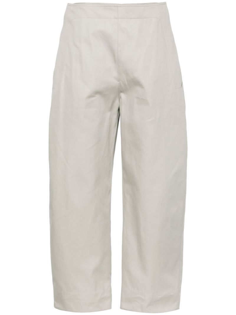 Grey Wide-leg Cotton Trousers