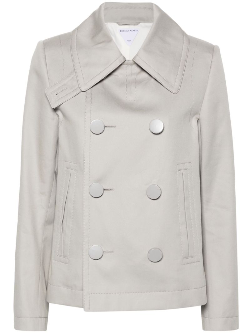 Grey Double-breasted Cotton Jacket