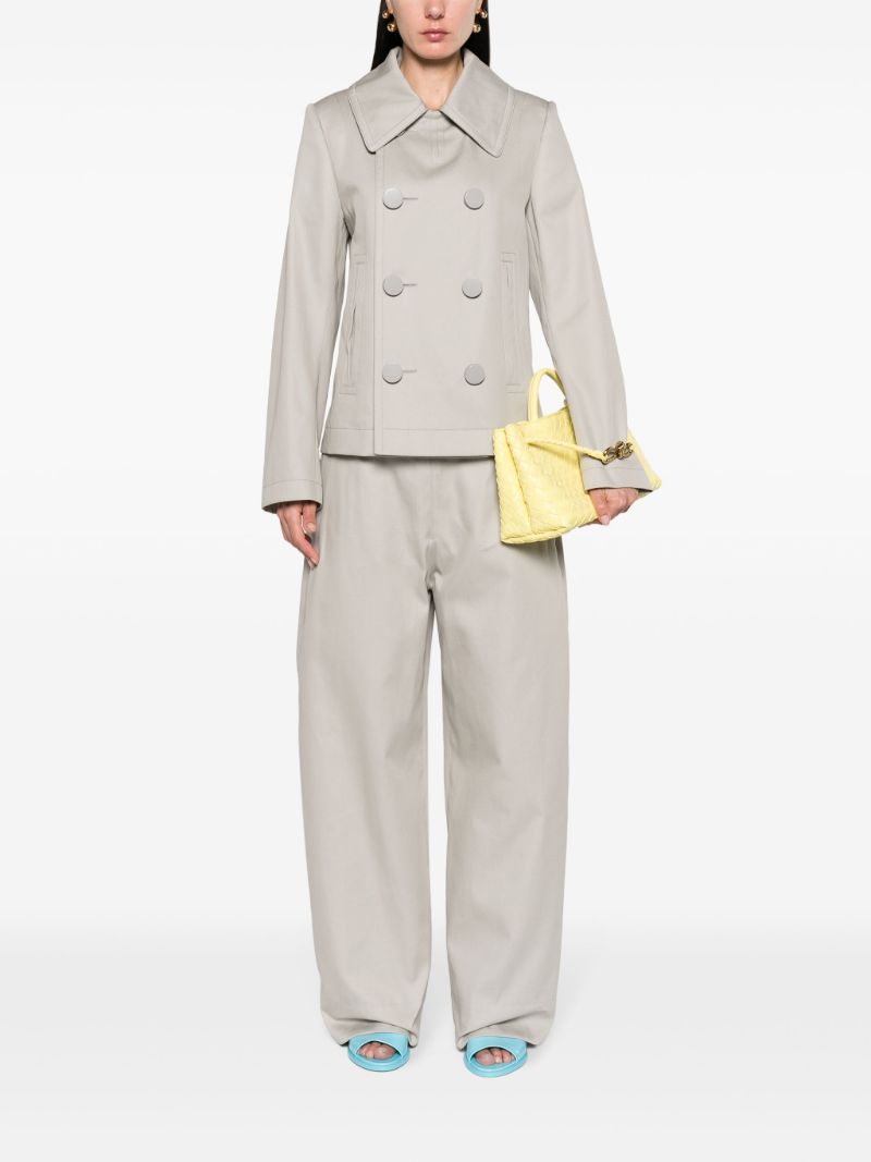 Grey Double-breasted Cotton Jacket