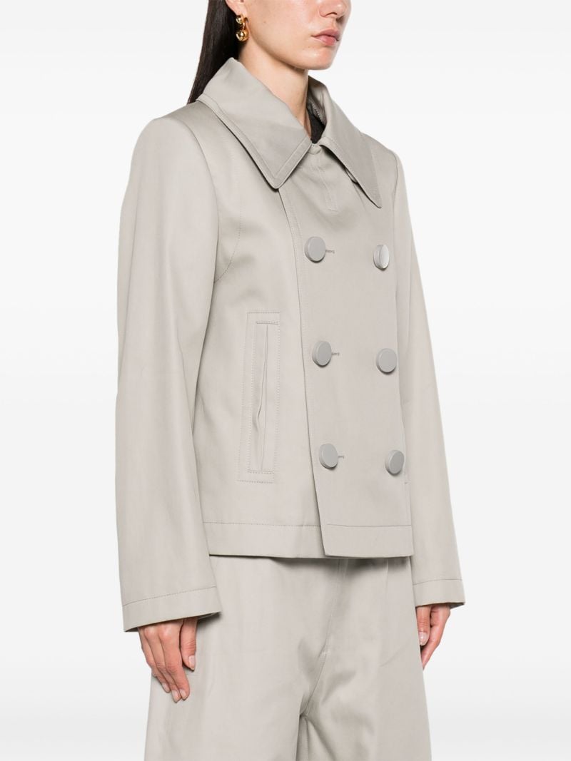 Grey Double-breasted Cotton Jacket