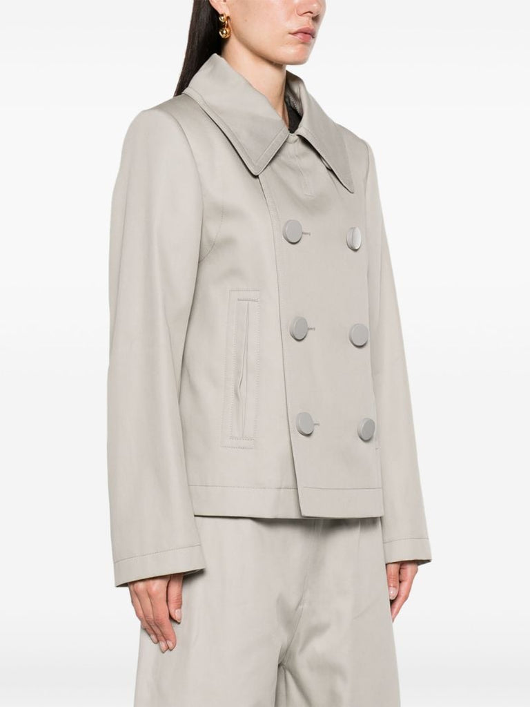 Grey Double-breasted Cotton Jacket